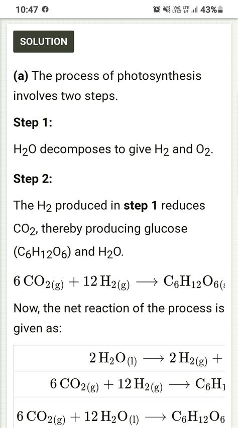 6 co2 + 6 h2o